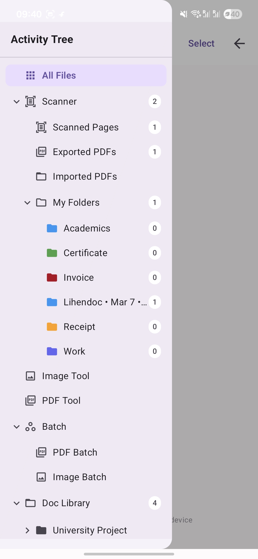 Lihenium activity tree
